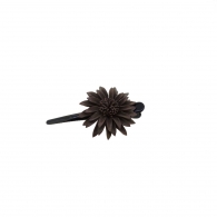 Petite Pince  cheveux fleur cuir chocolet